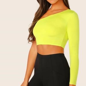 💛2/20$💛Neon One-shoulder crop top (XS/S)